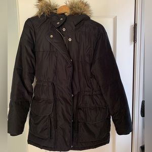 Abercrombie & Fitch Faux Fur Hooded Puffer